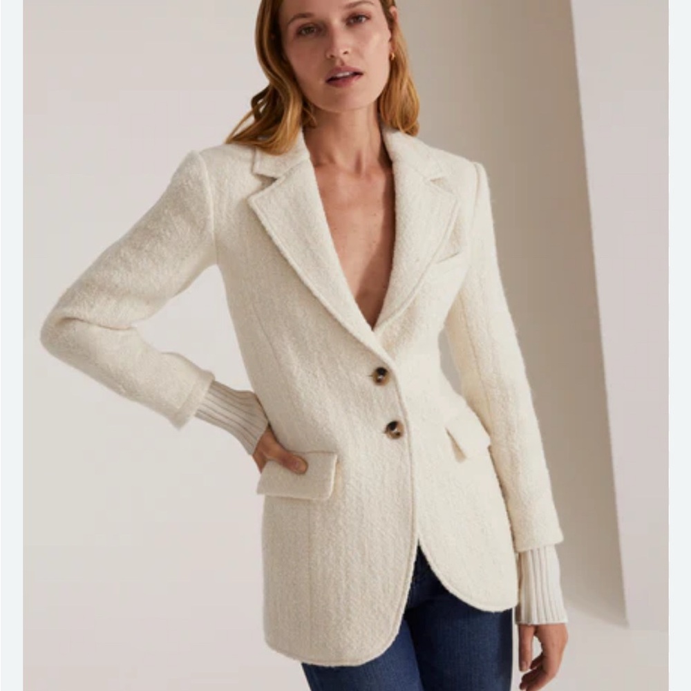 FAVORITE DAUGHTER THE CITY BLAZER, WHITE BOUCLE, Size Small